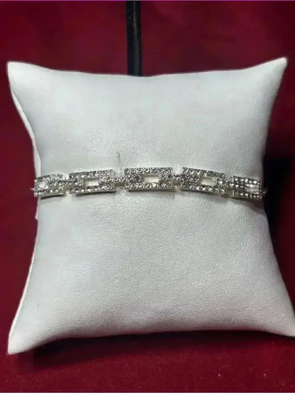 New Icing Elegant Silver-Tone Crystal Link Adjustable Bracelet